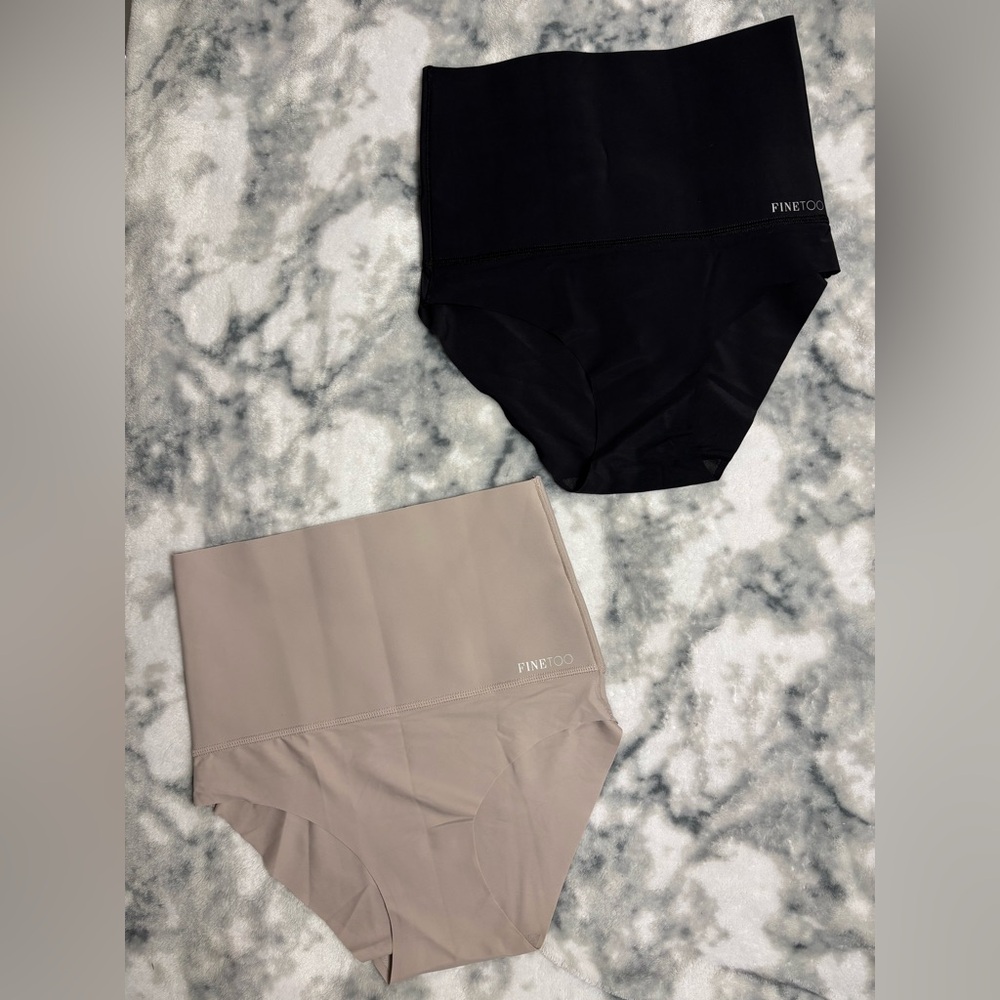 FINETOO High-Waisted Shapewear Panties,bundle pack with 2 size S